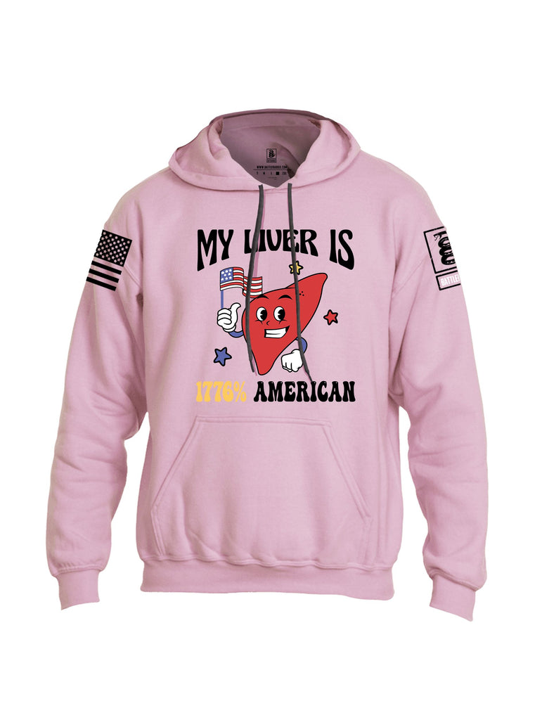 Battleraddle My Liver Is 1776 American  Black Sleeves Uni Cotton Blended Hoodie With Pockets