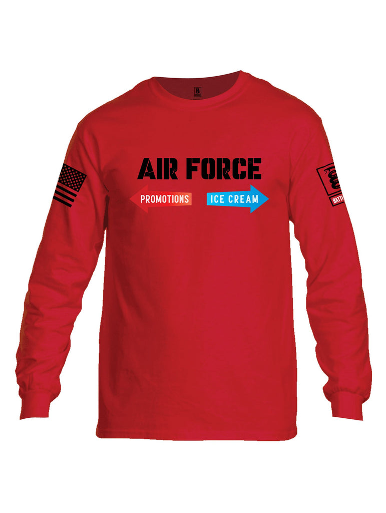 Battleraddle Air Force Promotions Ice Cream Black Sleeves Men Cotton Crew Neck Long Sleeve T Shirt