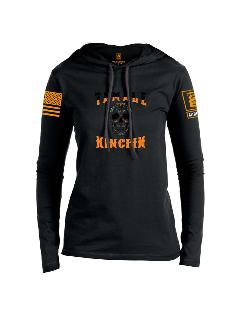 Battleraddle Tamale Kingpin Orange Sleeves Women Cotton Thin Cotton Lightweight Hoodie