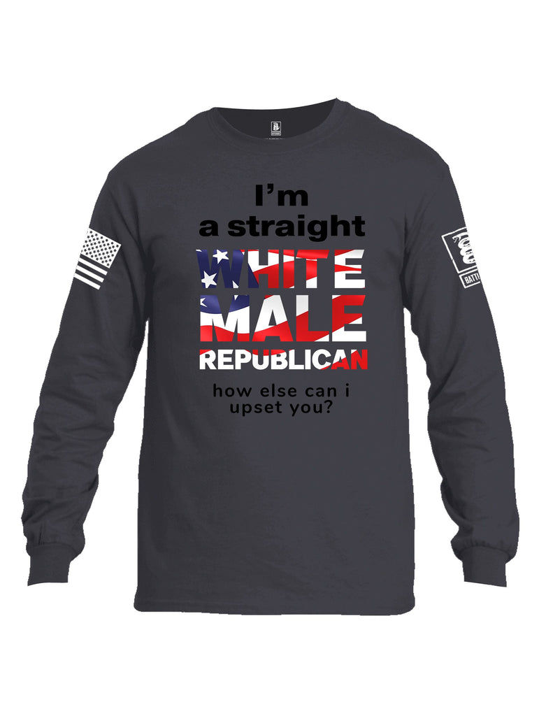 Battleraddle I'M A Straight White Male Republican White Sleeves Men Cotton Crew Neck Long Sleeve T Shirt