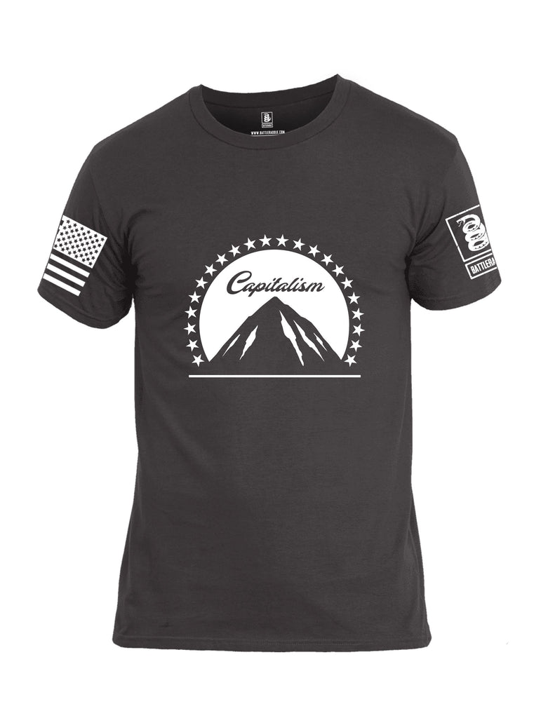 Battleraddle Capitalism White Sleeves Men Cotton Crew Neck T-Shirt