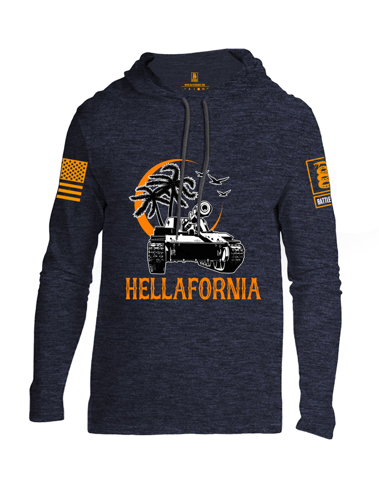 Battleraddle Hellafornia Orange Sleeves Men Cotton Thin Cotton Lightweight Hoodie