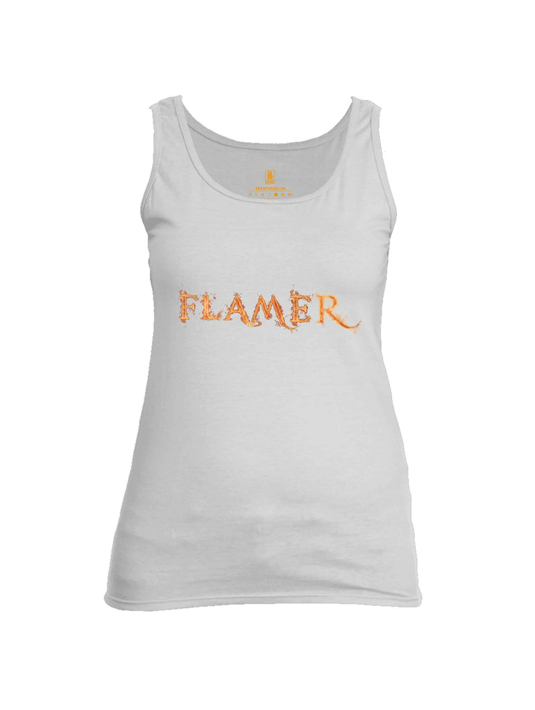 Battleraddle Flamer Orange Sleeves Women Cotton Cotton Tank Top
