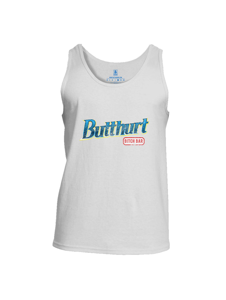 Battleraddle Butthurt Bitch Bar  Mid Blue Sleeves Men Cotton Cotton Tank Top