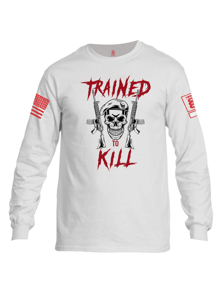 Battleraddle Trained To Kill  Red Sleeves Men Cotton Crew Neck Long Sleeve T Shirt