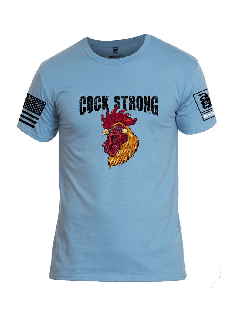 Battleraddle Cock Strong Black Sleeves Men Cotton Crew Neck T-Shirt