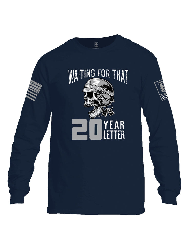 Battleraddle Waiting For That 20 Year Letter Grey Sleeves Men Cotton Crew Neck Long Sleeve T Shirt