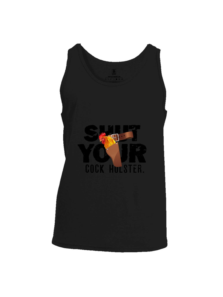 Battleraddle Shut Your Cock Holster Black Sleeves Men Cotton Cotton Tank Top