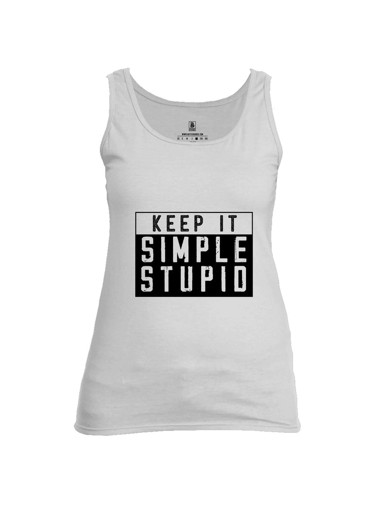 Battleraddle Keep It Simple Stupid   Black Sleeves Women Cotton Cotton Tank Top