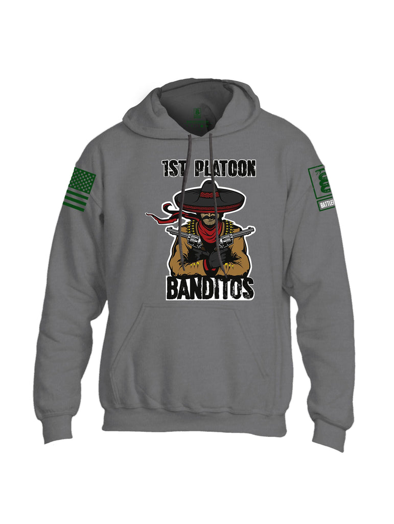 Battleraddle 1St Platoon Banditos Dark Green Sleeves Uni Cotton Blended Hoodie With Pockets