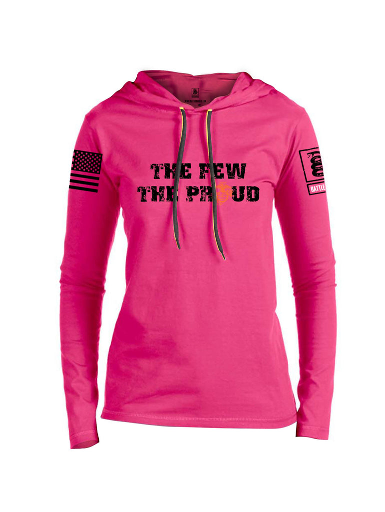 Battleraddle The Few The Proud  Black Sleeves Women Cotton Thin Cotton Lightweight Hoodie