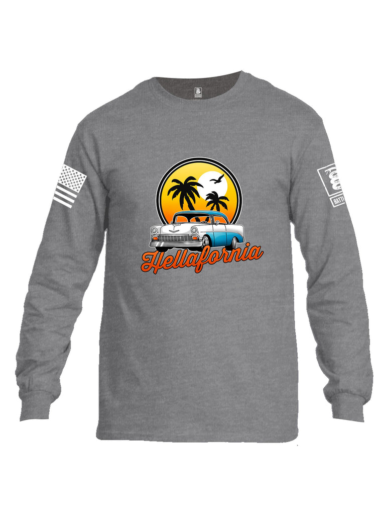 Battleraddle Hellafornia Chevy 56 White Sleeves Men Cotton Crew Neck Long Sleeve T Shirt