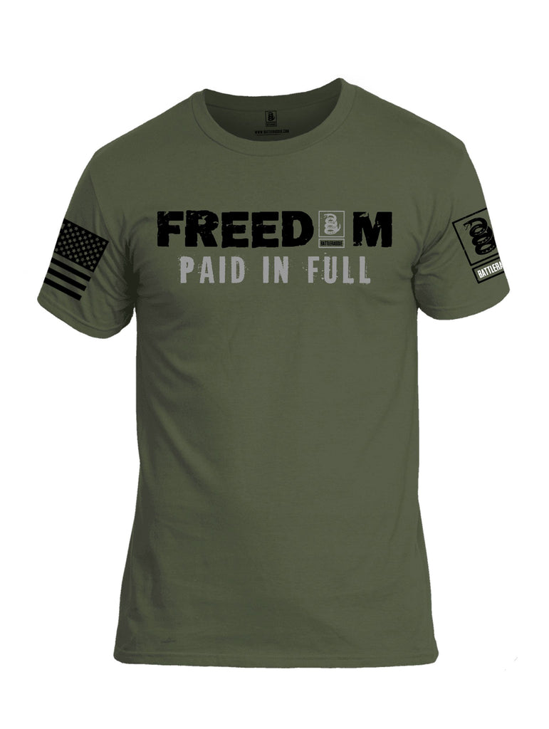 Battleraddle Freedom Paid Full Black Sleeves Men Cotton Crew Neck T-Shirt