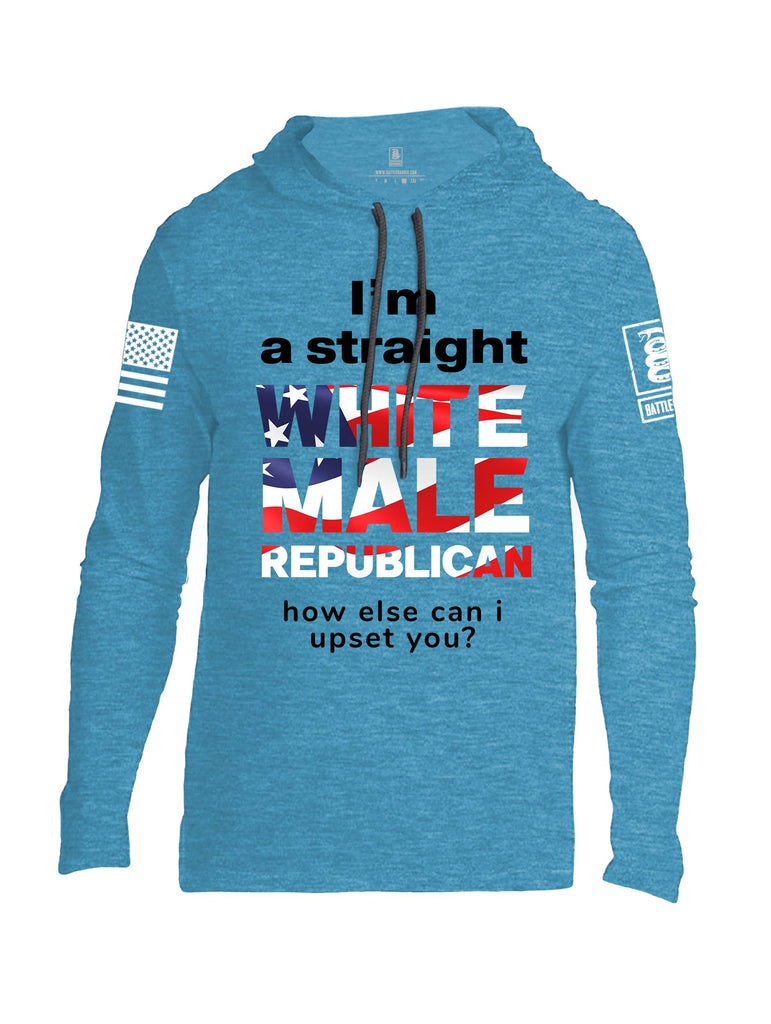 Battleraddle I'M A Straight White Male Republican White Sleeves Men Cotton Thin Cotton Lightweight Hoodie