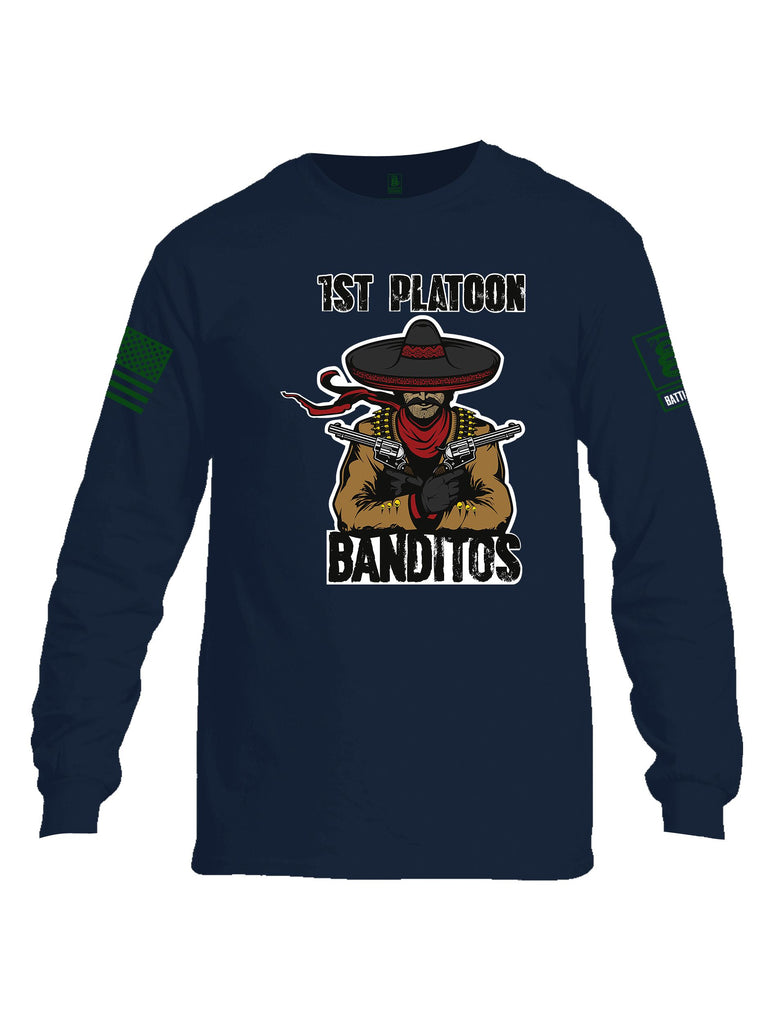 Battleraddle 1St Platoon Banditos Dark Green Sleeves Men Cotton Crew Neck Long Sleeve T Shirt