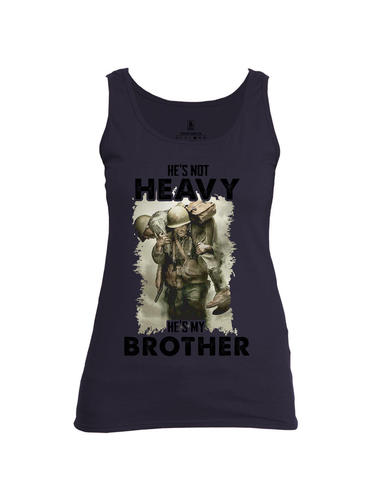 Battleraddle He'S Not Heavy He'S My Brother Black Sleeves Women Cotton Cotton Tank Top