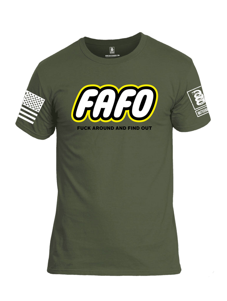 Battleraddle Fafo  White Sleeves Men Cotton Crew Neck T-Shirt