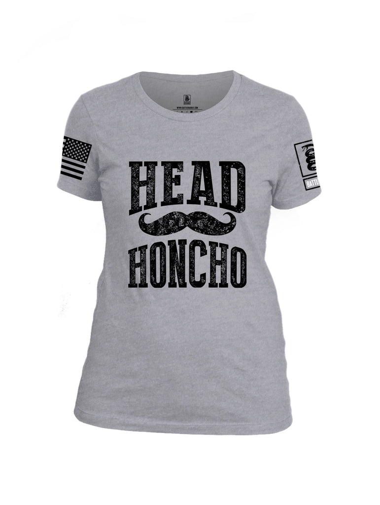 Battleraddle Head Honcho  Black Sleeves Women Cotton Crew Neck T-Shirt