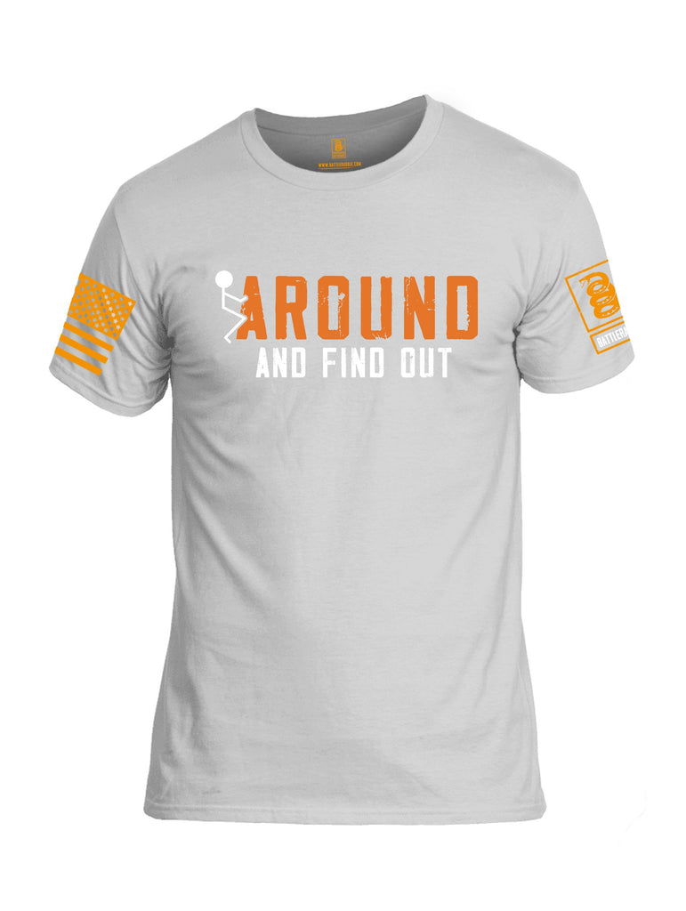 Battleraddle Around And Find Out Orange Sleeves Men Cotton Crew Neck T-Shirt