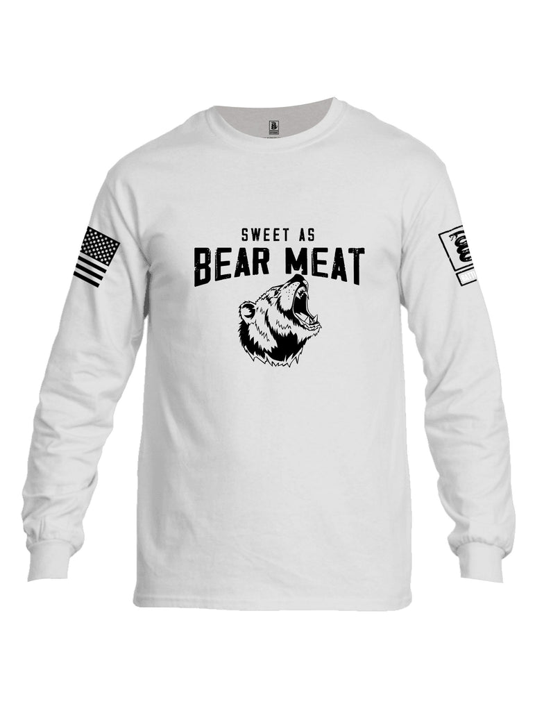 Battleraddle Sweet As Bear Meat Black Sleeves Men Cotton Crew Neck Long Sleeve T Shirt