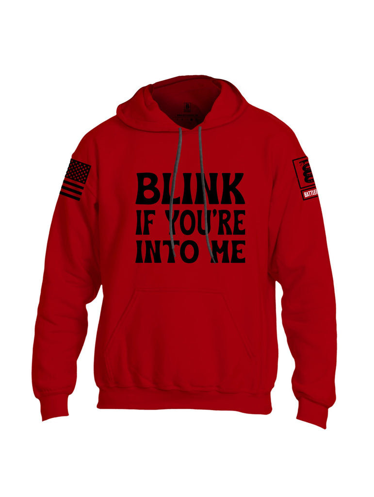 Battleraddle Blink If You'Re Into Me  Black Sleeves Uni Cotton Blended Hoodie With Pockets