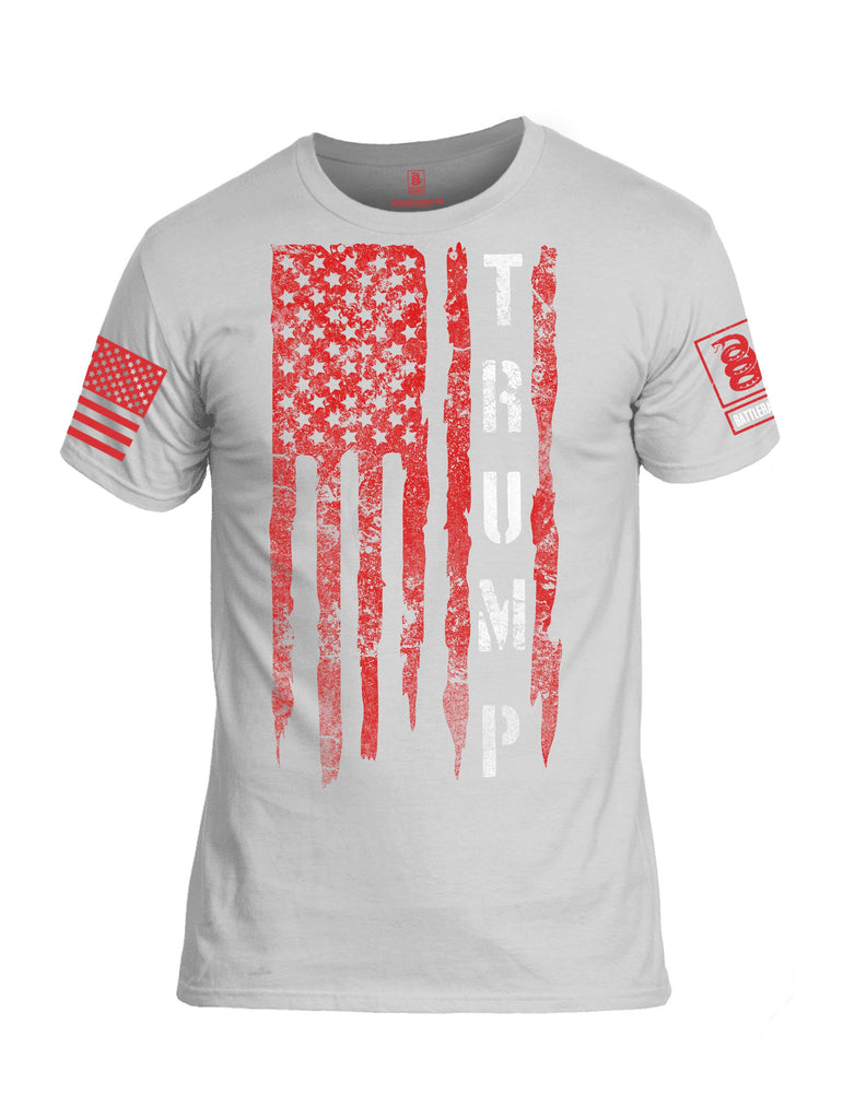 Battleraddle Trump Flag Red Sleeves Men Cotton Crew Neck T-Shirt