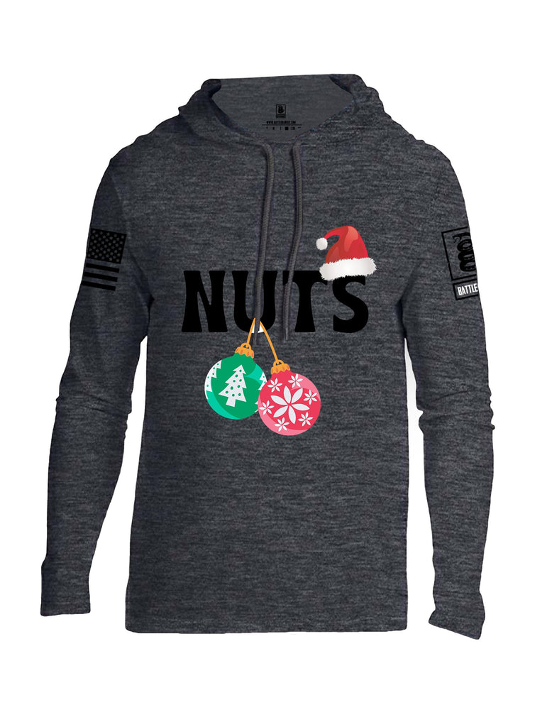 Battleraddle Nuts Christmas Black Sleeves Men Cotton Thin Cotton Lightweight Hoodie