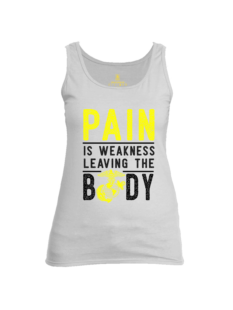 Battleraddle Pain Is Weakness  Yellow Sleeves Women Cotton Cotton Tank Top