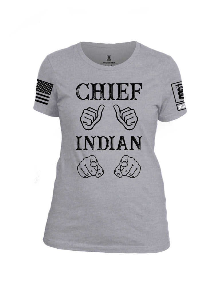 Battleraddle Chief Indian  Black Sleeves Women Cotton Crew Neck T-Shirt