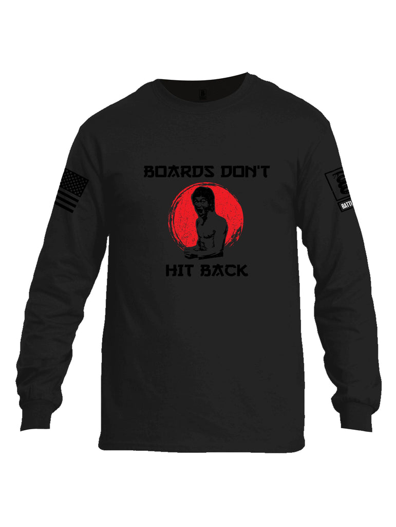 Battleraddle Boards Don'T Hit Back Black Sleeves Men Cotton Crew Neck Long Sleeve T Shirt