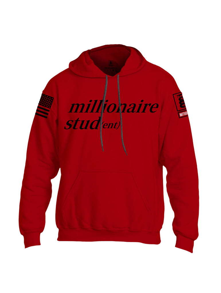 Battleraddle Millionaire Student Black Sleeves Uni Cotton Blended Hoodie With Pockets