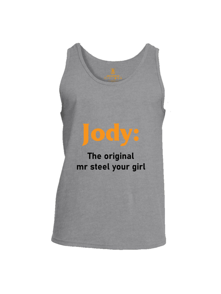 Battleraddle Jody The Original Mr Steel Your Girl Orange Sleeves Men Cotton Cotton Tank Top