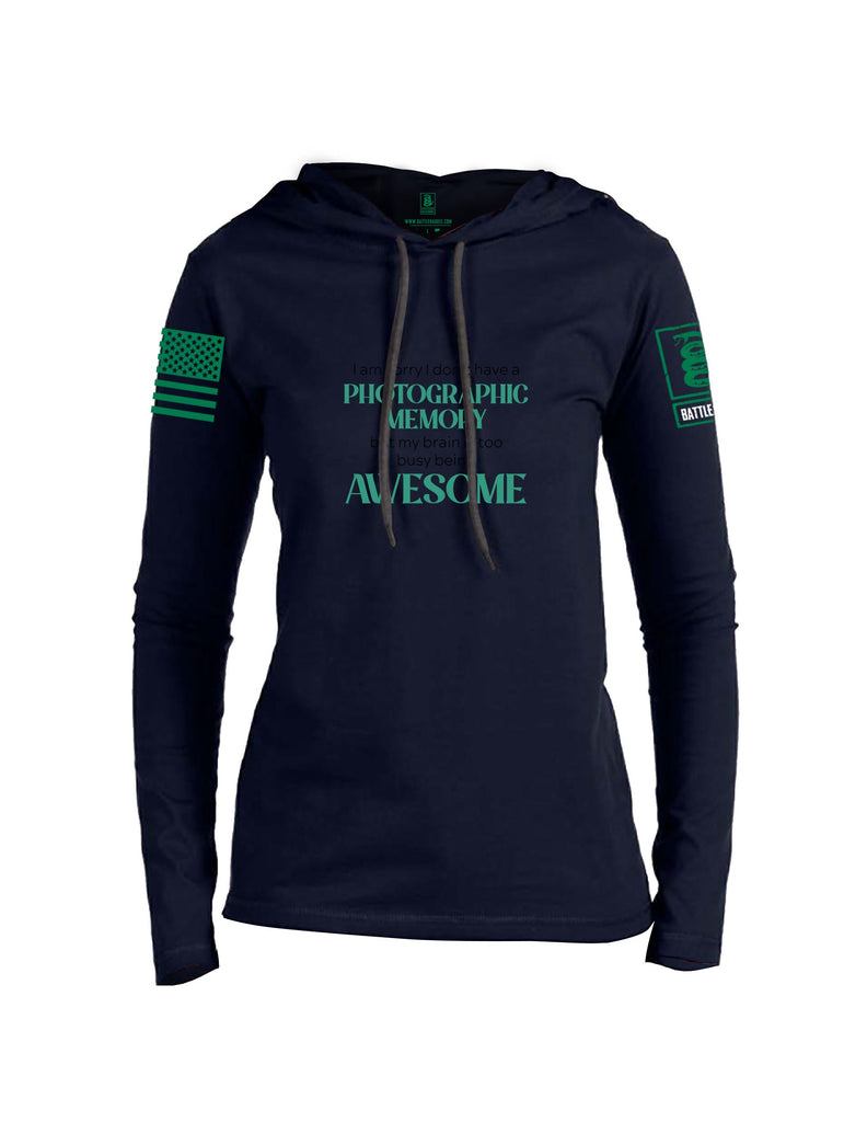 Battleraddle I Am Sorry I Don'T Have A Photographic Memory Pearl Green Sleeves Women Cotton Thin Cotton Lightweight Hoodie