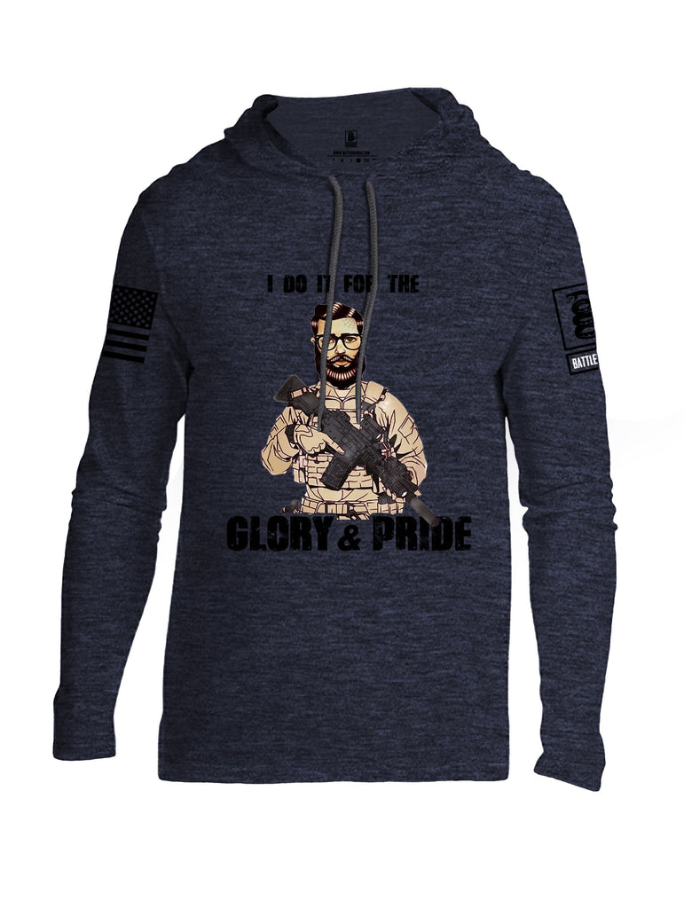 Battleraddle I Do It For The Glory And Pride Black Sleeves Men Cotton Thin Cotton Lightweight Hoodie