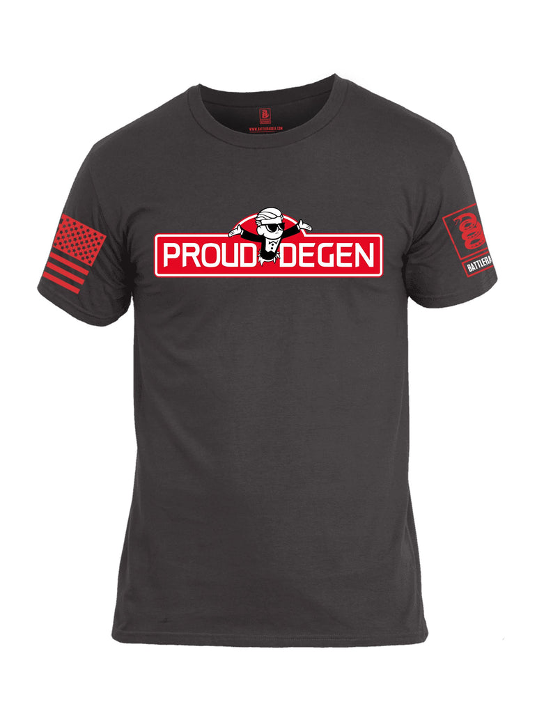 Battleraddle Proud Degen Red Sleeves Men Cotton Crew Neck T-Shirt