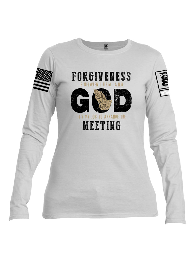 Battleraddle Forgiveness Is Between Them  Black Sleeves Women Cotton Crew Neck Long Sleeve T Shirt