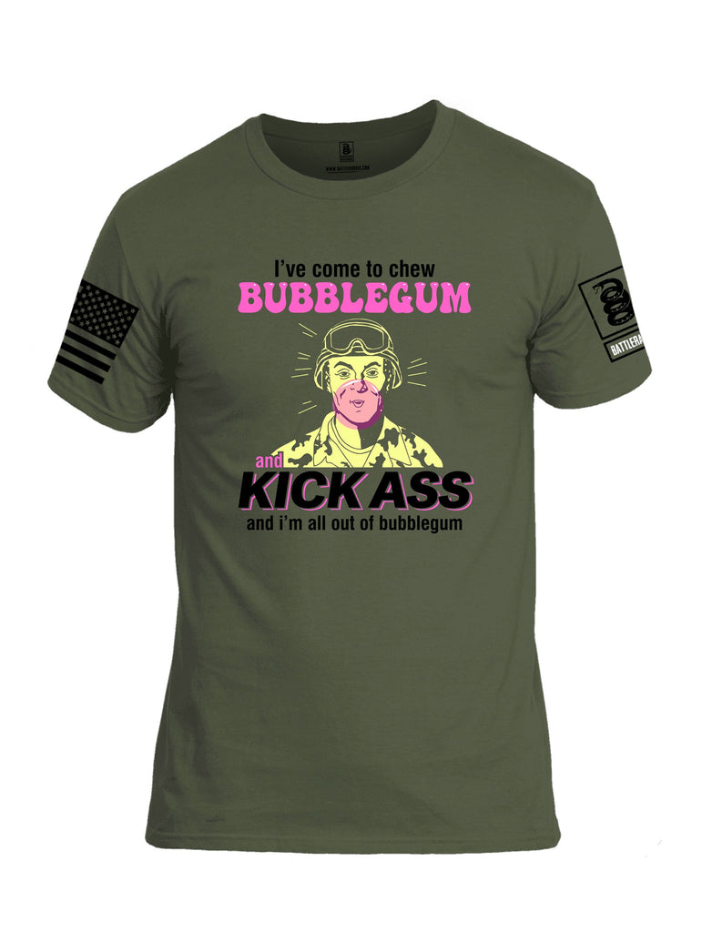 Battleraddle Ive Come To Chew Bubblegum  Black Sleeves Men Cotton Crew Neck T-Shirt