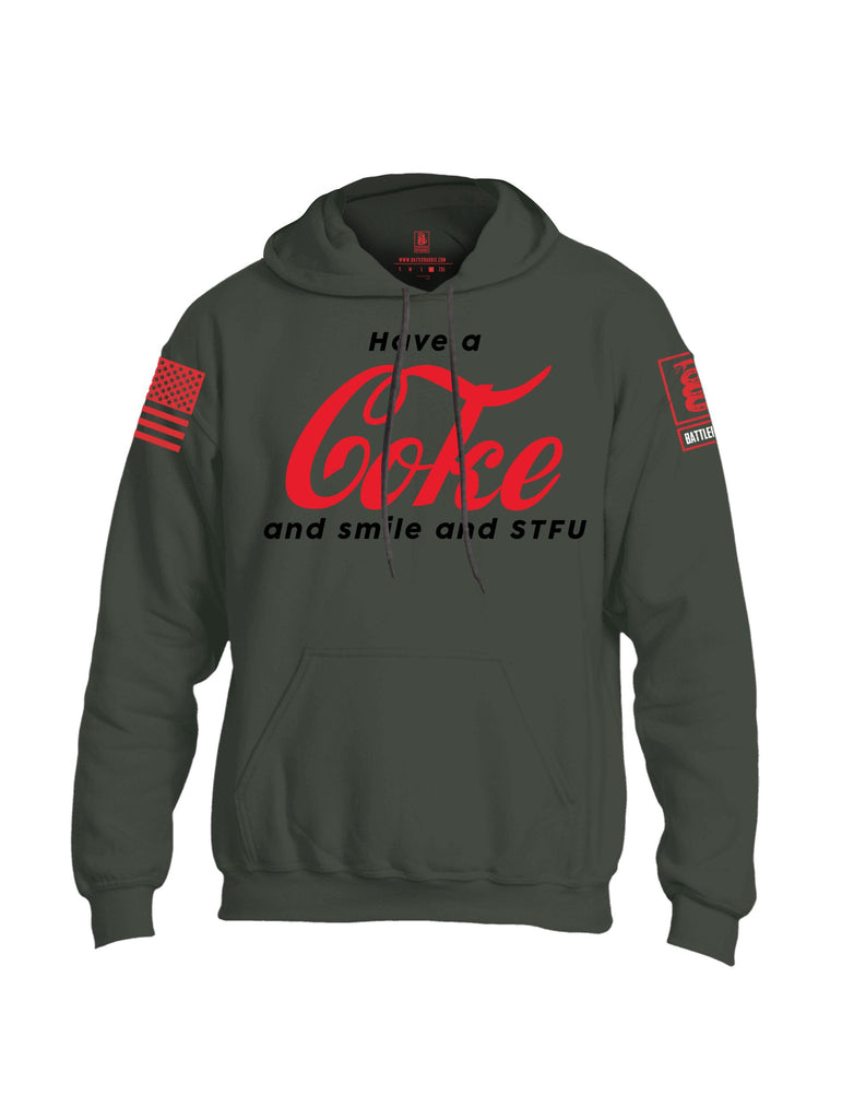 Battleraddle Have A Coke  Red Sleeves Uni Cotton Blended Hoodie With Pockets