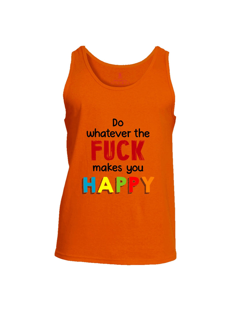 Battleraddle Do Whatever The Fuck Makes You Happy Red Sleeves Men Cotton Cotton Tank Top