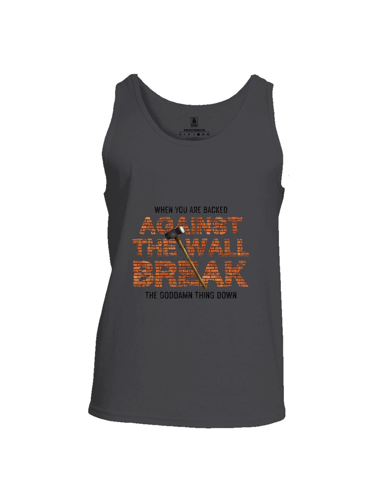 Battleraddle When You Are Backed Against The Wall Black Sleeves Men Cotton Cotton Tank Top