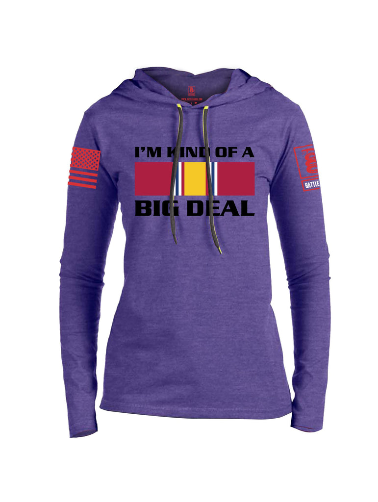 Battleraddle I'M Kind Of A Big Deal  Red Sleeves Women Cotton Thin Cotton Lightweight Hoodie