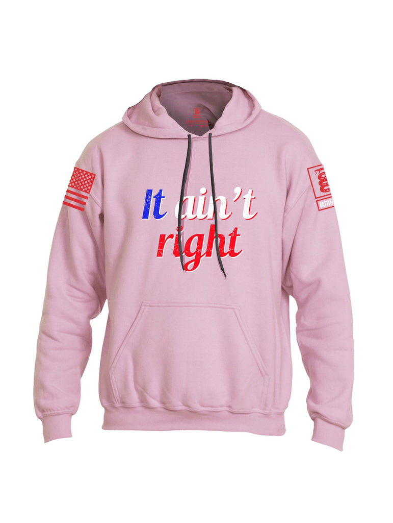 Battleraddle It Aint Right Red Sleeves Uni Cotton Blended Hoodie With Pockets