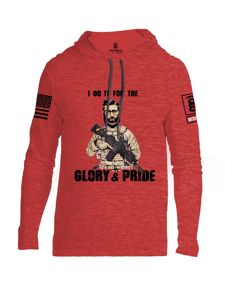 Battleraddle I Do It For The Glory And Pride Black Sleeves Men Cotton Thin Cotton Lightweight Hoodie