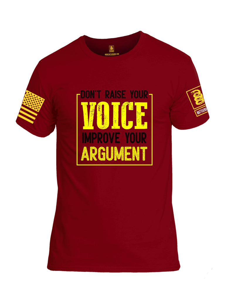Battleraddle Don'T Raise Your Voice Yellow Sleeves Men Cotton Crew Neck T-Shirt