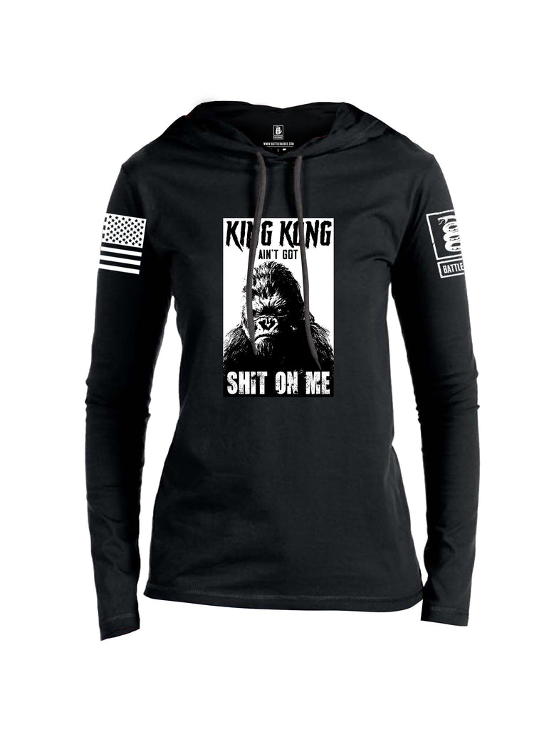 Battleraddle King Kong Ain'T Got Shit On Me White Sleeves Women Cotton Thin Cotton Lightweight Hoodie