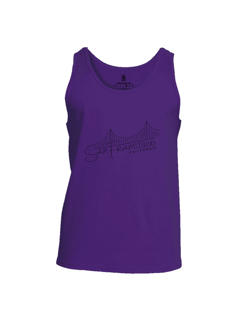 Battleraddle San Francisco California Bridge Line Black Sleeves Men Cotton Cotton Tank Top