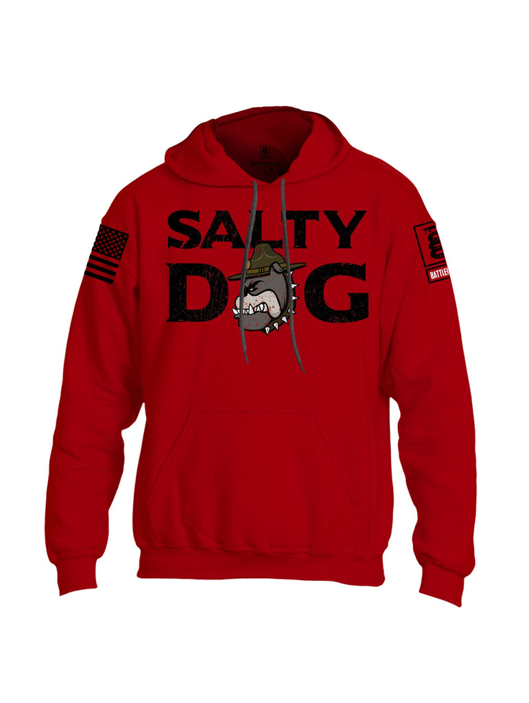 Battleraddle Salty Dog  Black Sleeves Uni Cotton Blended Hoodie With Pockets