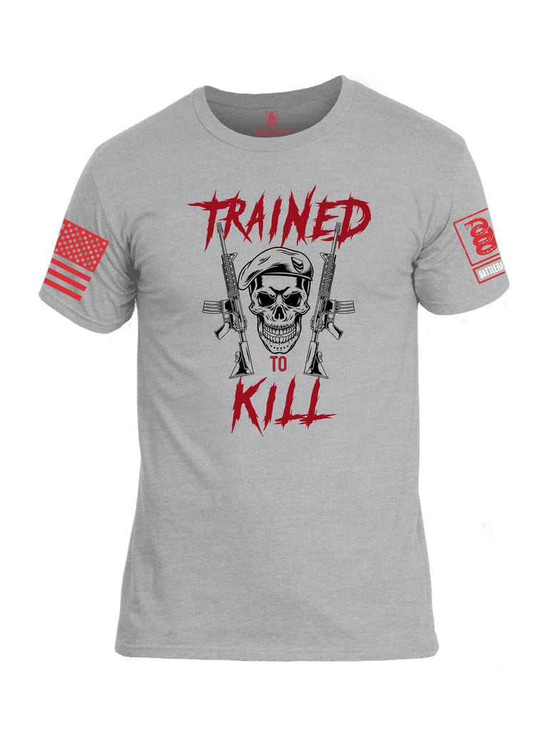 Battleraddle Trained To Kill  Red Sleeves Men Cotton Crew Neck T-Shirt