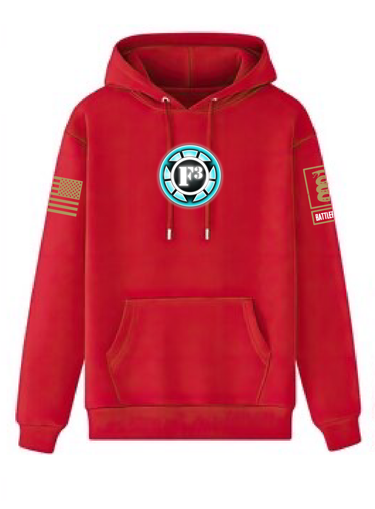 Battleraddle F3 Iron Man Brass Sleeves Uni Cotton Blended Hoodie With Pockets