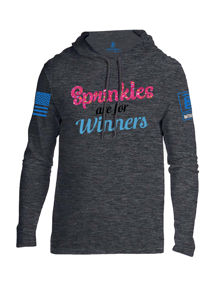 Battleraddle Sprinkles Are For Winners  Mid Blue Sleeves Men Cotton Thin Cotton Lightweight Hoodie